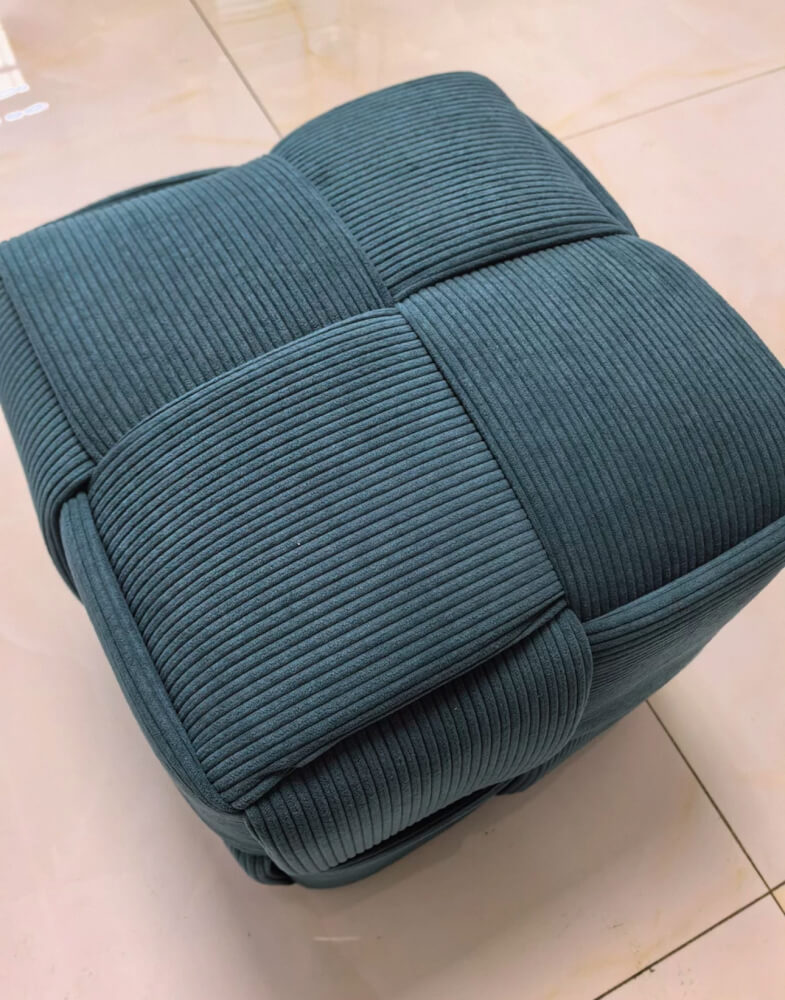 สตูลผ้าลูกฟูก MY DOLLS HOUSE COZY CUBE 38 ซม. สีน้ำเงินอมเขียว